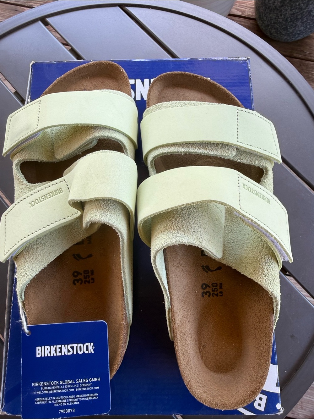 Birkenstock Two-Strap Sandals in Mint Green